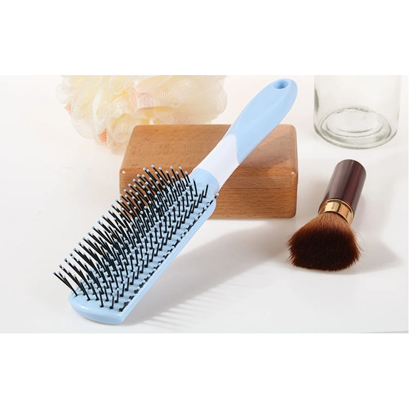 Five Row Antistatic Ball-tipped Hair Nylon Bristle Plastic Comb Massage Styling Hair Paddle Brush For Women