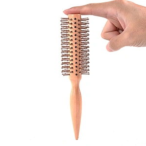 Wholesale Fantastic Solid Wood Shiny Surface Handle Boar Bristle Plastic Pins Pink Hair Brush For Girls