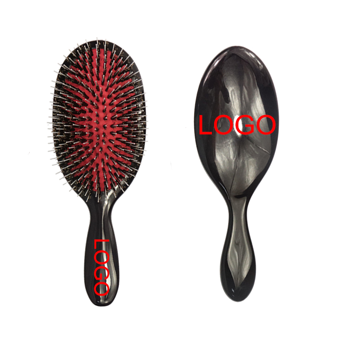 New Design Professional Electroplating Wig Hair Brush Hair Extension Brush Boar Bristle Nylon Pin Detangling Hair Brush