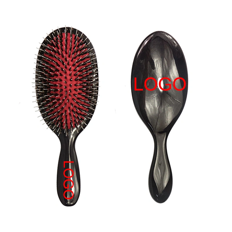New Design Professional Electroplating Wig Hair Brush Hair Extension Brush Boar Bristle Nylon Pin Detangling Hair Brush