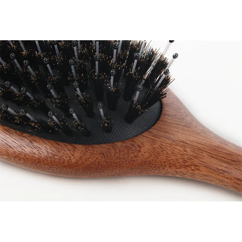 Wholesale Custom Logo Wooden Vegan Boar Bristle And Nylon Private Label Hard Bristle Hair Brush For Barber Hair Cutting
