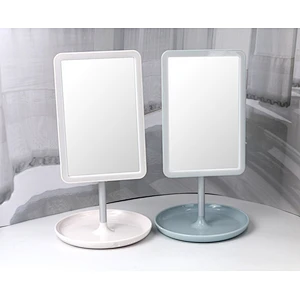 Beauty touch screen trifold vanity personal battery powered USB make up organizer lip gloss makeup mirror with led lights