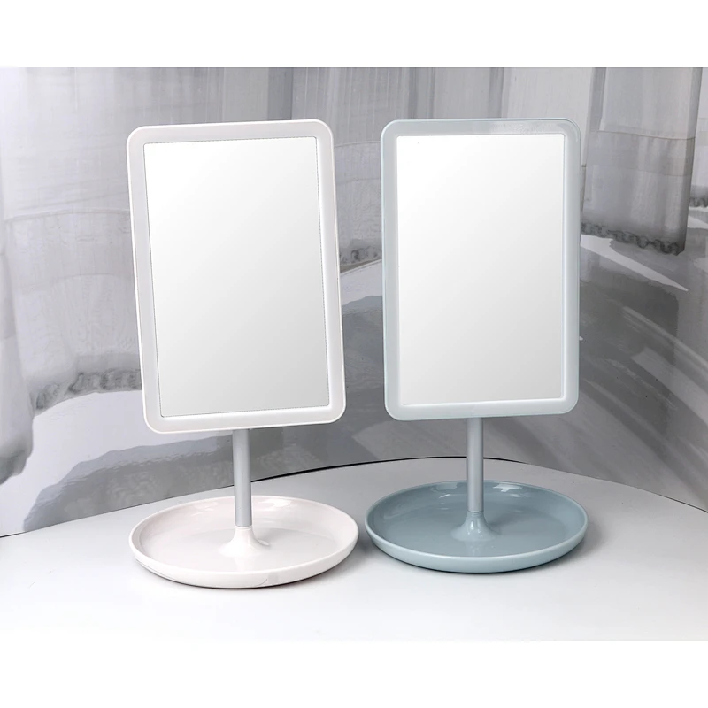 Beauty touch screen trifold vanity personal battery powered USB make up organizer lip gloss makeup mirror with led lights