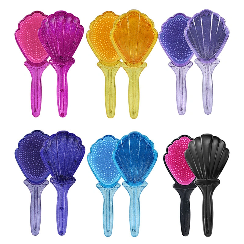 Eco-friendly Biodegradable Plastic Needle Air Bag Massage Shell Shape Comb Plastic Comb For Barber Hair Cutting