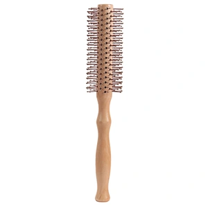 Big Discount Ergonomic Wood Handle Nylon Bristle Roller Hairbrush For Dry And Style Curl Hair For Barber Hair Cutting
