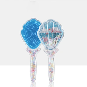 Air Bag Massage Shell Shape Eco-friendly Biodegradable Plastic Needle Comb Plastic Comb For Barber Hair Cutting