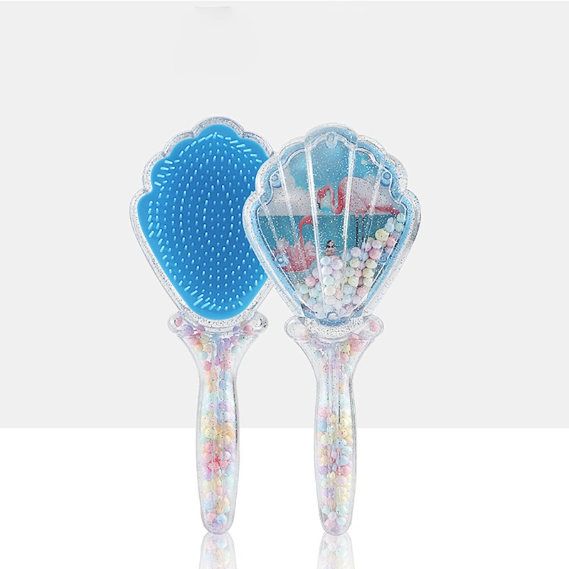 Air Bag Massage Shell Shape Eco-friendly Biodegradable Plastic Needle Comb Plastic Comb For Barber Hair Cutting