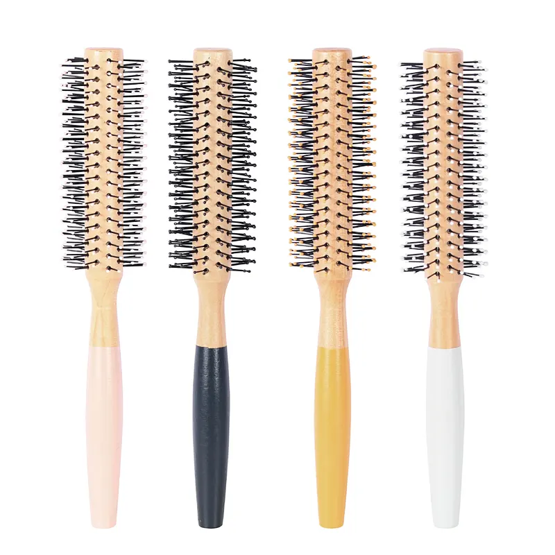 Wholesale Natural Beech Wood Color Detangling Handle Round Hair Brush Manufacturer For High Quality Brush