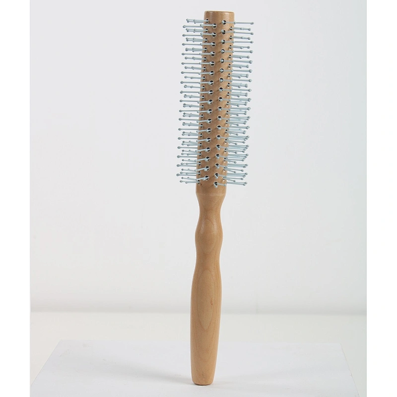 2022 New Style Wholesale Color Bristles Comfortable Wood Handle Round Styling Hairbrush For Wave Hair