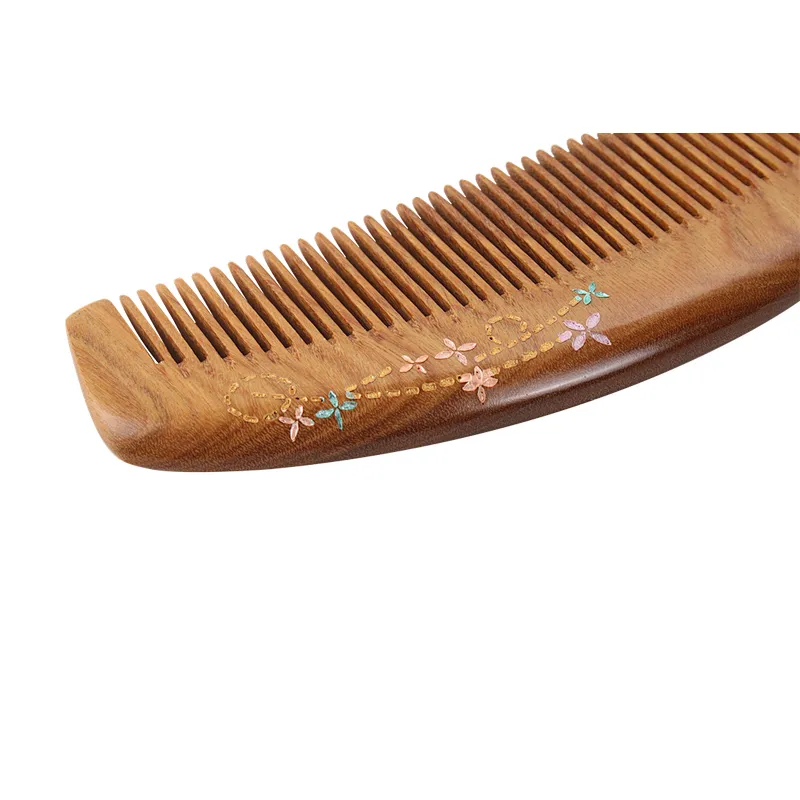 Good Quality Fineness Classical Hair Massage Brush Handmade 100% Natural Green Sandalwood Hair Comb For Barber Hair Cutting