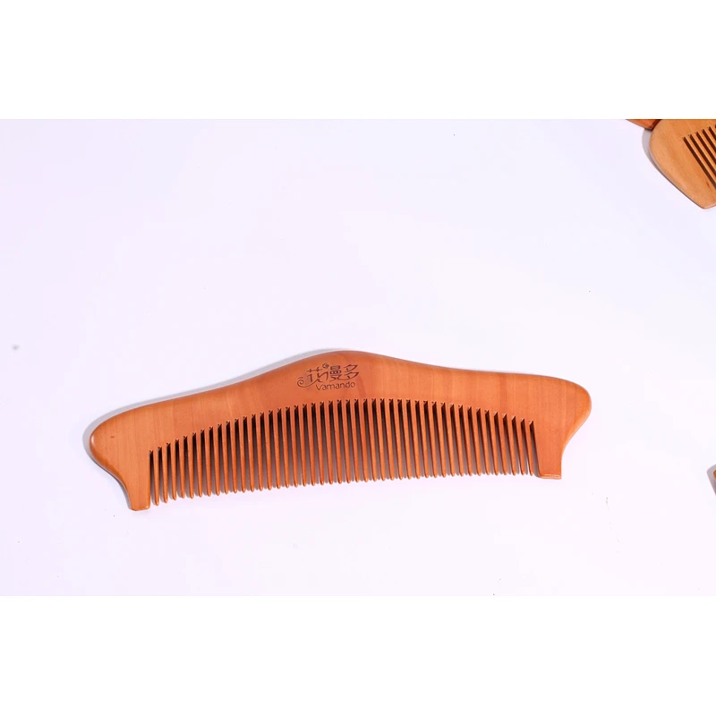 Handmade Eco-friendly 100% Biodegradable Natural Wooden Combs Travel Pocket Anti Static Combs Engraving Logo Customized