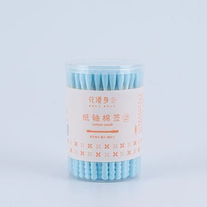 Hot Sale Disposable Eco-Friendly Bamboo Fabrication Double Pointed Heads Cotton Swab Paper Stick Cotton Ear Buds
