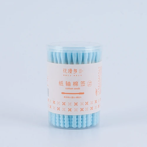 Hot Sale Disposable Eco-Friendly Bamboo Fabrication Double Pointed Heads Cotton Swab Paper Stick Cotton Ear Buds