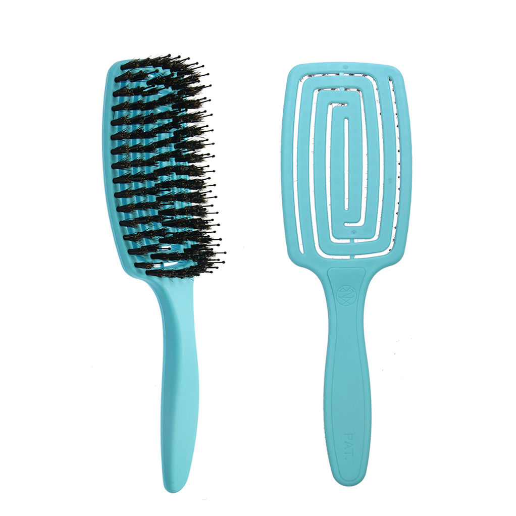 Wholesale Scalp Massager Customized Logo Women Plastic Curly Straightener Massage Comb Detangling Hair Brush