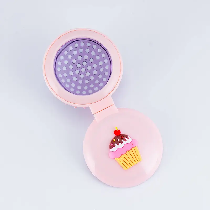 Wholesale Cartoon Portable Beauty Lens Mini Airbag Comb Mirror Airbag Folding Mirror Massage Comb For Women