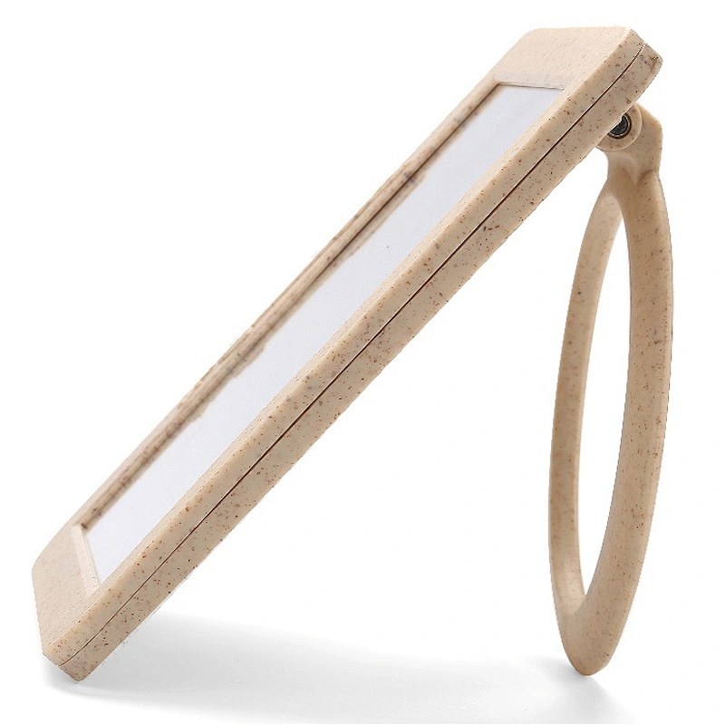Wholesale Private Label Hot Sale Popular Private Label Plastic Square Shape Hand Makeup Mirror With Stand