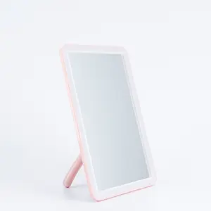 Small Plastic Vanity Standing Makeup Mirror OEM Concise Table Mirror Square Self Single Side Make-Up Table Make Up Mirror