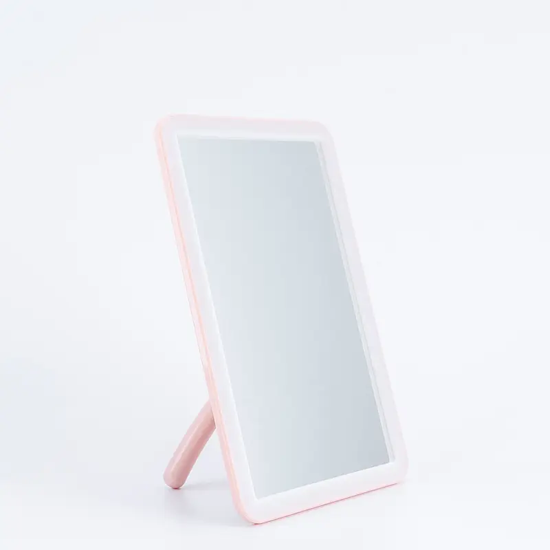 Small Plastic Vanity Standing Makeup Mirror OEM Concise Table Mirror Square Self Single Side Make-Up Table Make Up Mirror