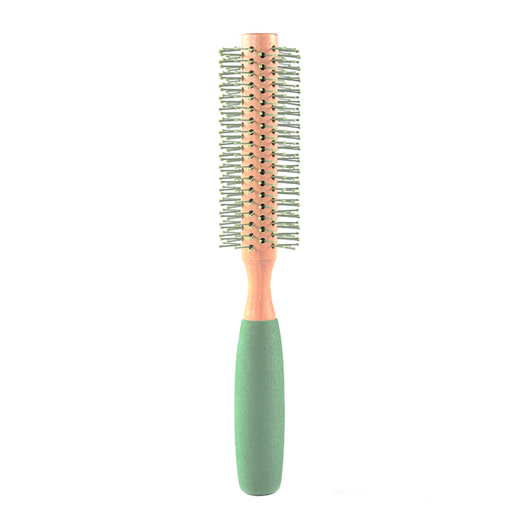 High Quality Home Use High End Resistant Massage Wood Pink Long Round Curling Comb Roller Hair Brush For Women
