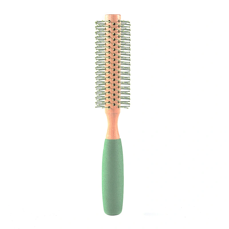 High Quality Home Use High End Resistant Massage Wood Pink Long Round Curling Comb Roller Hair Brush For Women