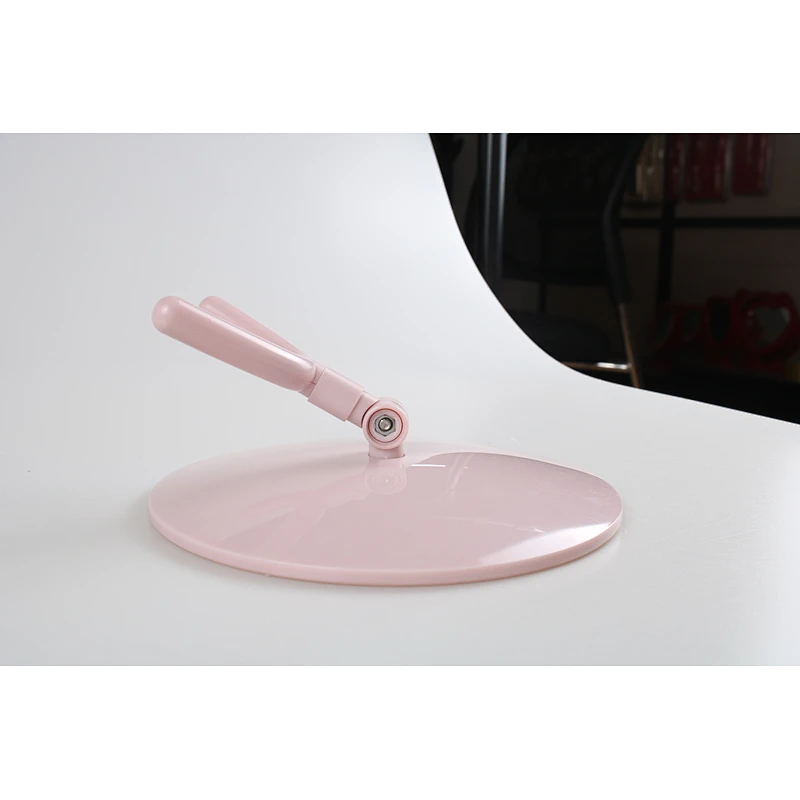 Wholesale Private Label Custom Logo Fancy Round Shape Bedroom Mirror Plastic Folding Desktop Makeup Mirror