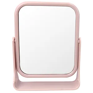 Custom Logo Makeup Plastic Magnification Double Standing Makeup 360 Degree Rotating Table Mirror For Makeup