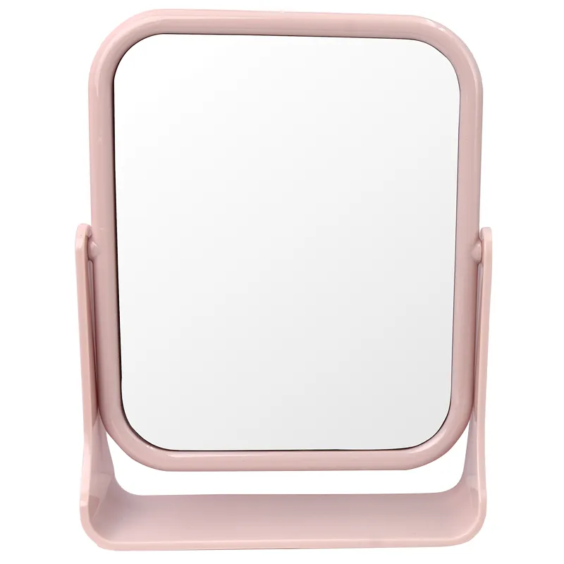 Custom Logo Makeup Plastic Magnification Double Standing Makeup 360 Degree Rotating Table Mirror For Makeup