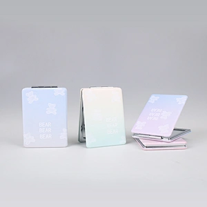 Wholesale Customizable Plastic Frame Dressing Table Small Double-Sided Mini Vanity Mirror Customizable Plastic Multifunction Tra