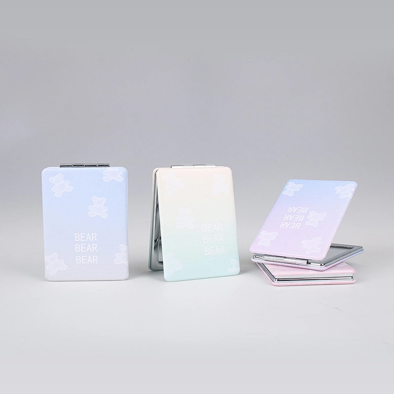 Wholesale Customizable Plastic Frame Dressing Table Small Double-Sided Mini Vanity Mirror Customizable Plastic Multifunction Tra