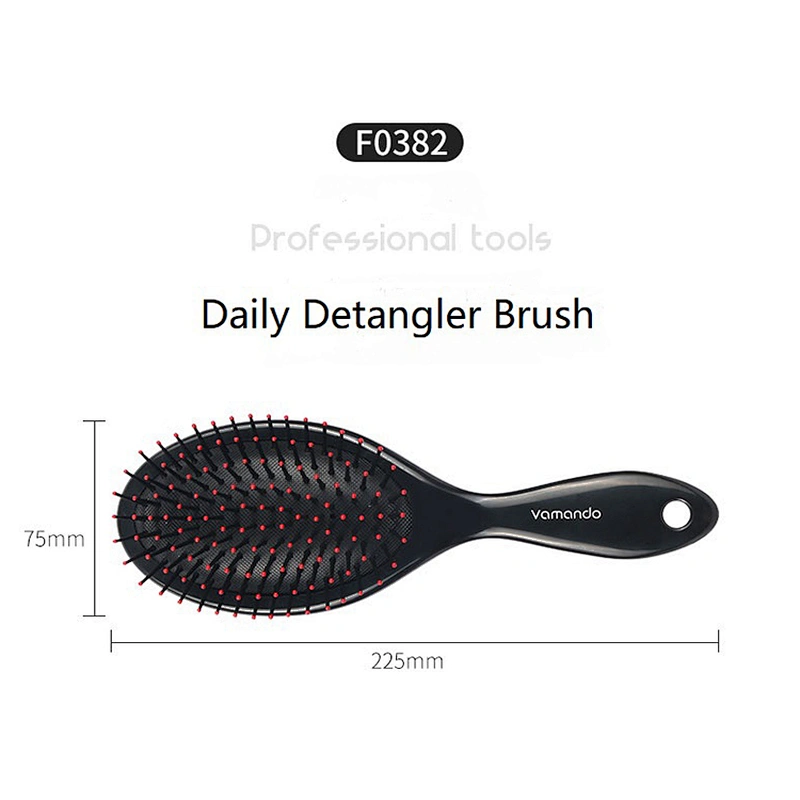 Private Label New Design Wholesale Ball-Tipped Black Cushion Detangling Wholesale Hair Brush Comb For Barber Hair Cutting