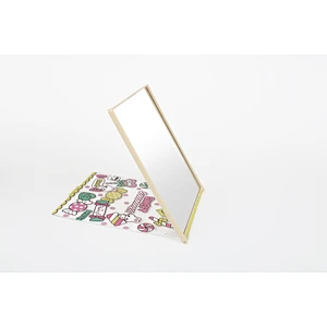 Wholesale Private Label Cute Girl Square Middle Foldable Cosmetic Makeup Mirror Plastic Custom Pocket Mirror