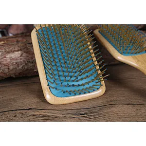 Paddle Hair Detangling Brush Bamboo Wood Air Cushion Brush Bamboo Bristle Paddle Brush For Barber Hair Cutting Set