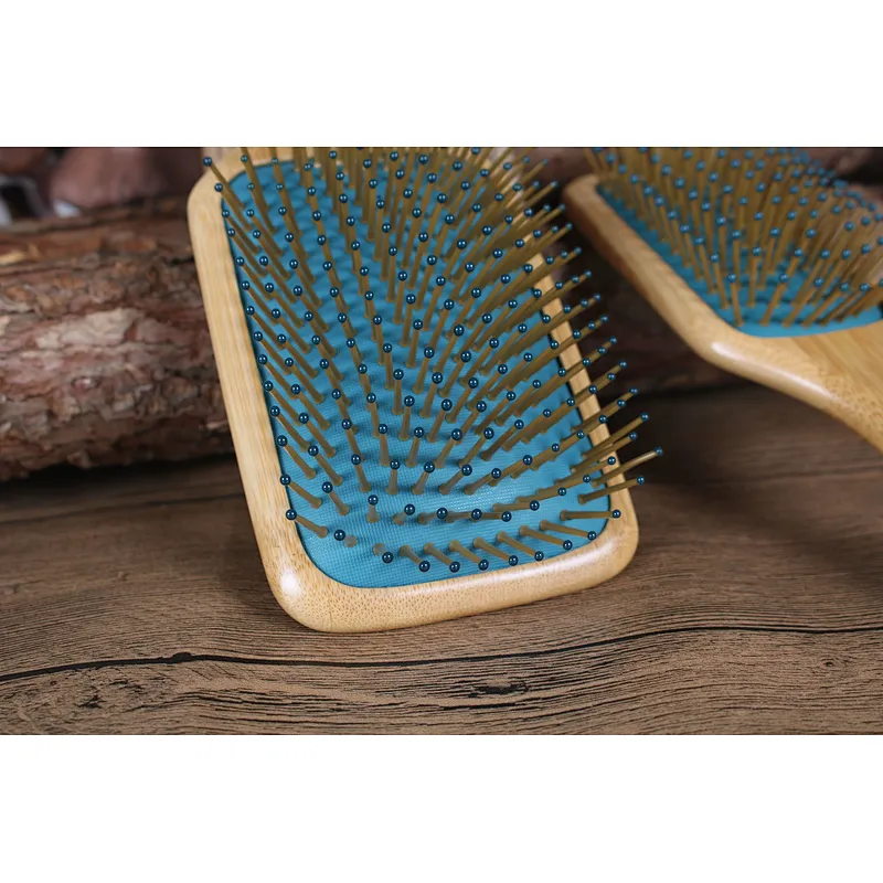 Paddle Hair Detangling Brush Bamboo Wood Air Cushion Brush Bamboo Bristle Paddle Brush For Barber Hair Cutting Set
