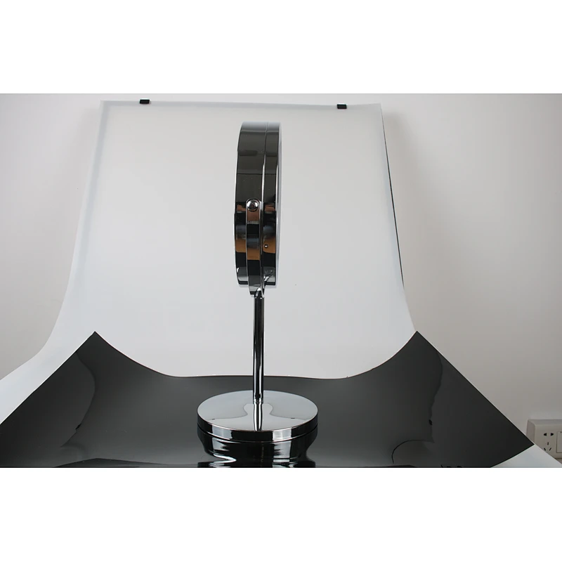 Wholesale Private Label High Quality Middle Size Bathroom Round Stainless Steel Frame Mirror Table Led Light Makeup Mirror