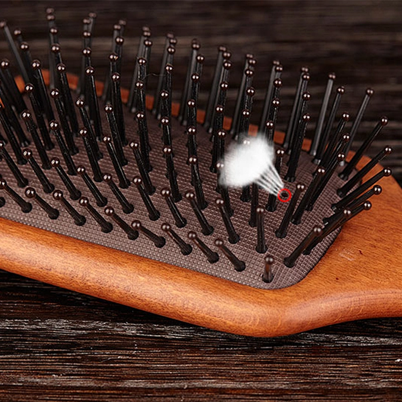 Wholesale High Quality Round Tipped Wooden Bristles Anti Static Hair Brush Girls Comb Hair Brush For Barber Hair Cutting