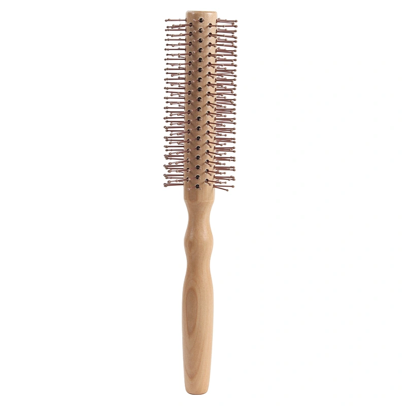 2022 New Style Wholesale Color Bristles Comfortable Wood Handle Round Styling Hairbrush For Wave Hair