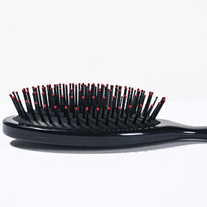 Private Label New Design Wholesale Ball-Tipped Black Cushion Detangling Wholesale Hair Brush Comb For Barber Hair Cutting