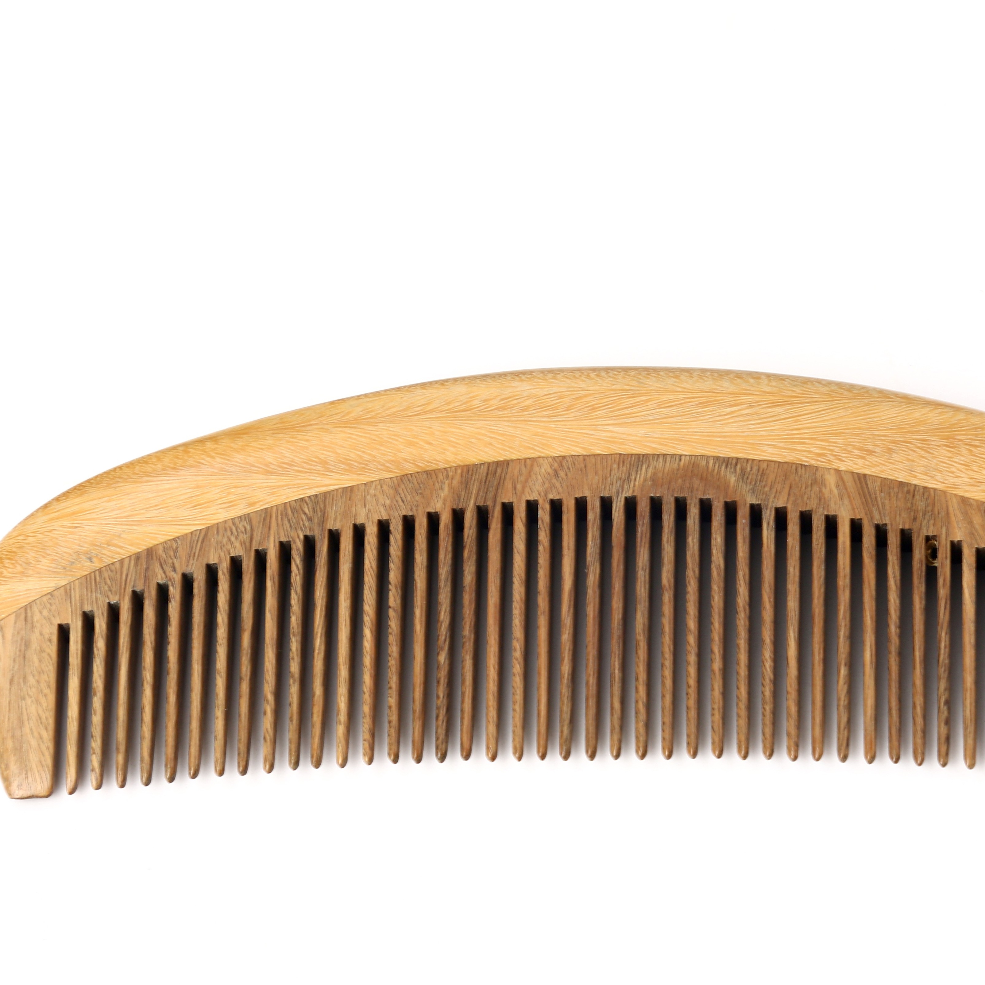 2022 New Style Wholesale Wood Color Comfortable Wood Handle semicircle Styling Hairbrush For Barber Hair Cutting