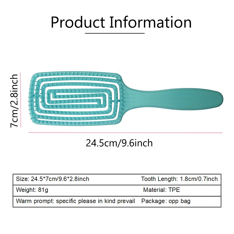 Wholesale Hot Selling Eco-friendly Custom Color Waterproof Massage Plastic Portable ABS Colorful Detangling Hair Brush