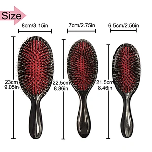 New Design Professional Electroplating Wig Hair Brush Hair Extension Brush Boar Bristle Nylon Pin Detangling Hair Brush