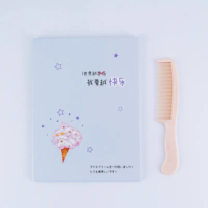 2022 New Style Portable Desktop Wholesale Foldable Blue Plastic Hair Comb And Makeup Mirror Set