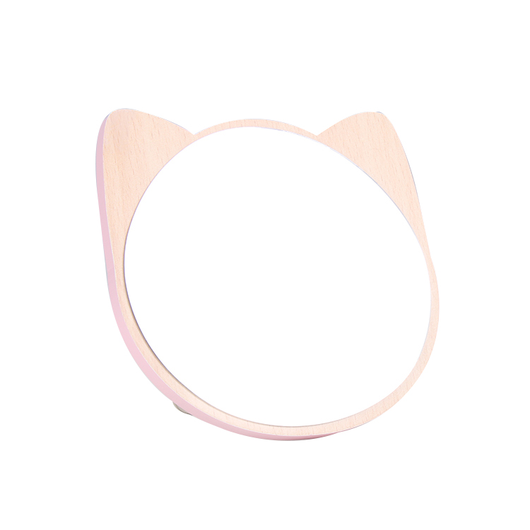 New Trending Cute Pet Series Wooden Table Mirror Healing System Log Table Lady Student Mirror Wooden Vanity Table Makeup Mirror