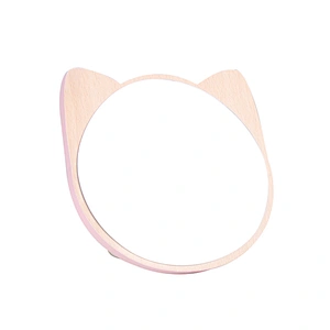 New Trending Cute Pet Series Wooden Table Mirror Healing System Log Table Lady Student Mirror Wooden Vanity Table Makeup Mirror