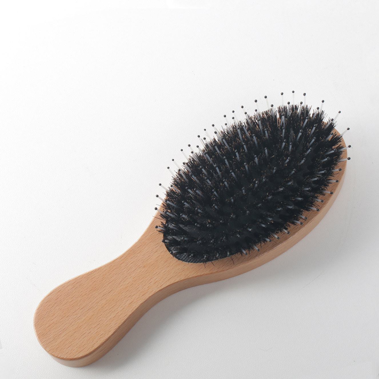 Hairbrush Mini Size Travel Eco Friendly Bamboo Hairbrush With Nylon And Boar Bristles Anti-static Massage Wood Hair Brush