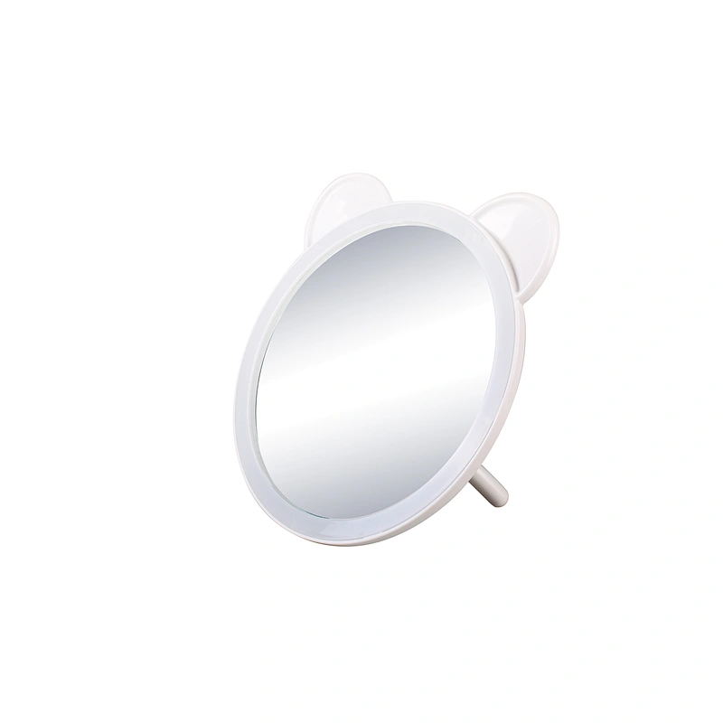 2022 New Style Luxury Cat Shape Plastic Frame Table Round Single Side Mirror Bright Beauty Dressing Table Mirror