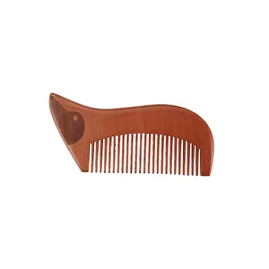 Wholesale Private Label Personalized Custom Natural Detangling Pocket Anti-Static Wood Hair Comb For Curly Thick Wavy Hair