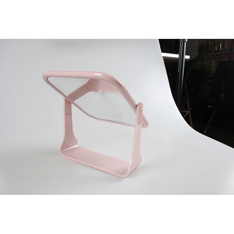 Custom Logo Makeup Plastic Magnification Double Standing Makeup 360 Degree Rotating Table Mirror For Makeup