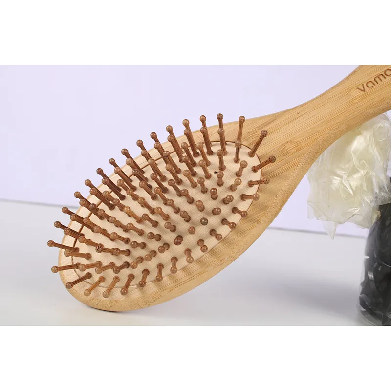 Good quality wooden hair bamboo brush comb set portable hair brush comb massager set for women