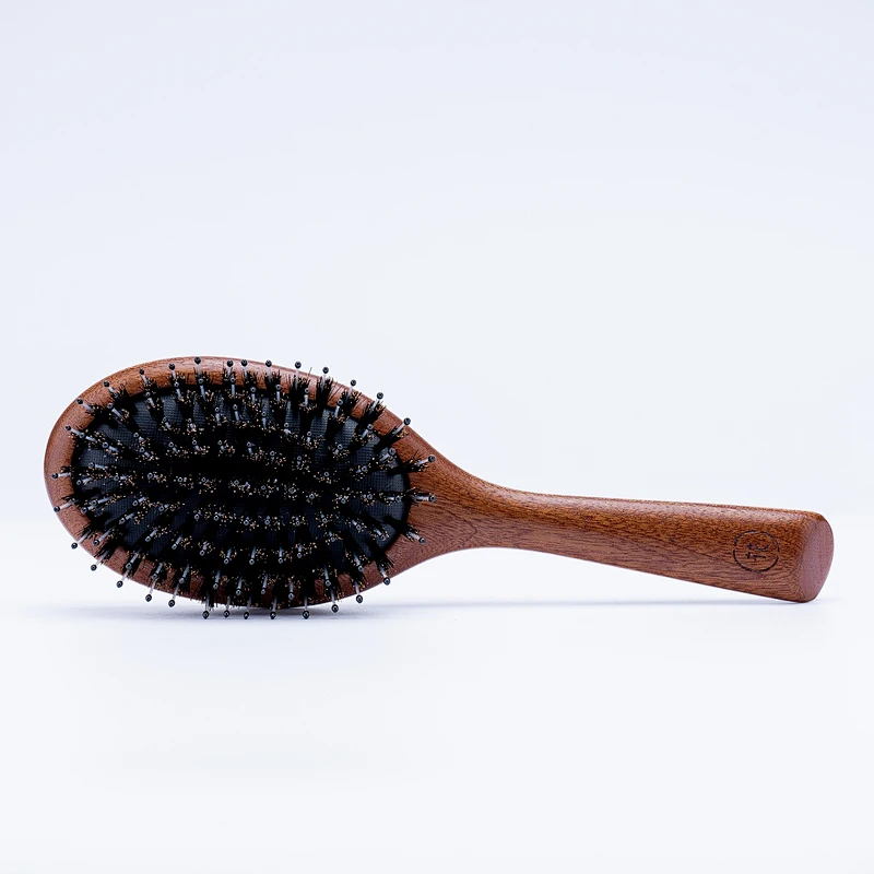 Wholesale Custom Logo Wooden Vegan Boar Bristle And Nylon Private Label Hard Bristle Hair Brush For Barber Hair Cutting