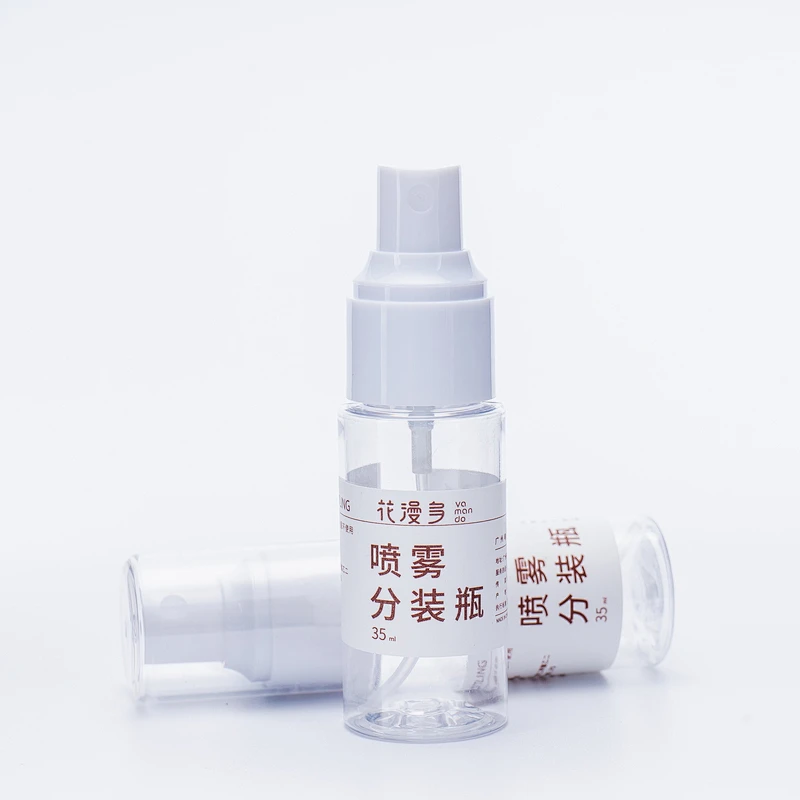 Wholesale Empty Plastic Spray Bottles Empty White and Clear Alcohol Refillable Plastic Spray Bottle With Fine Mist Sprayer